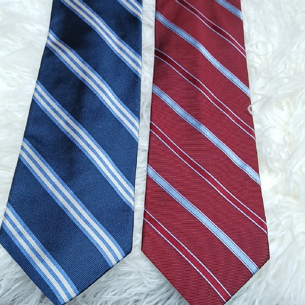 Brooks Brothers Navy and Burgundy Striped Ties